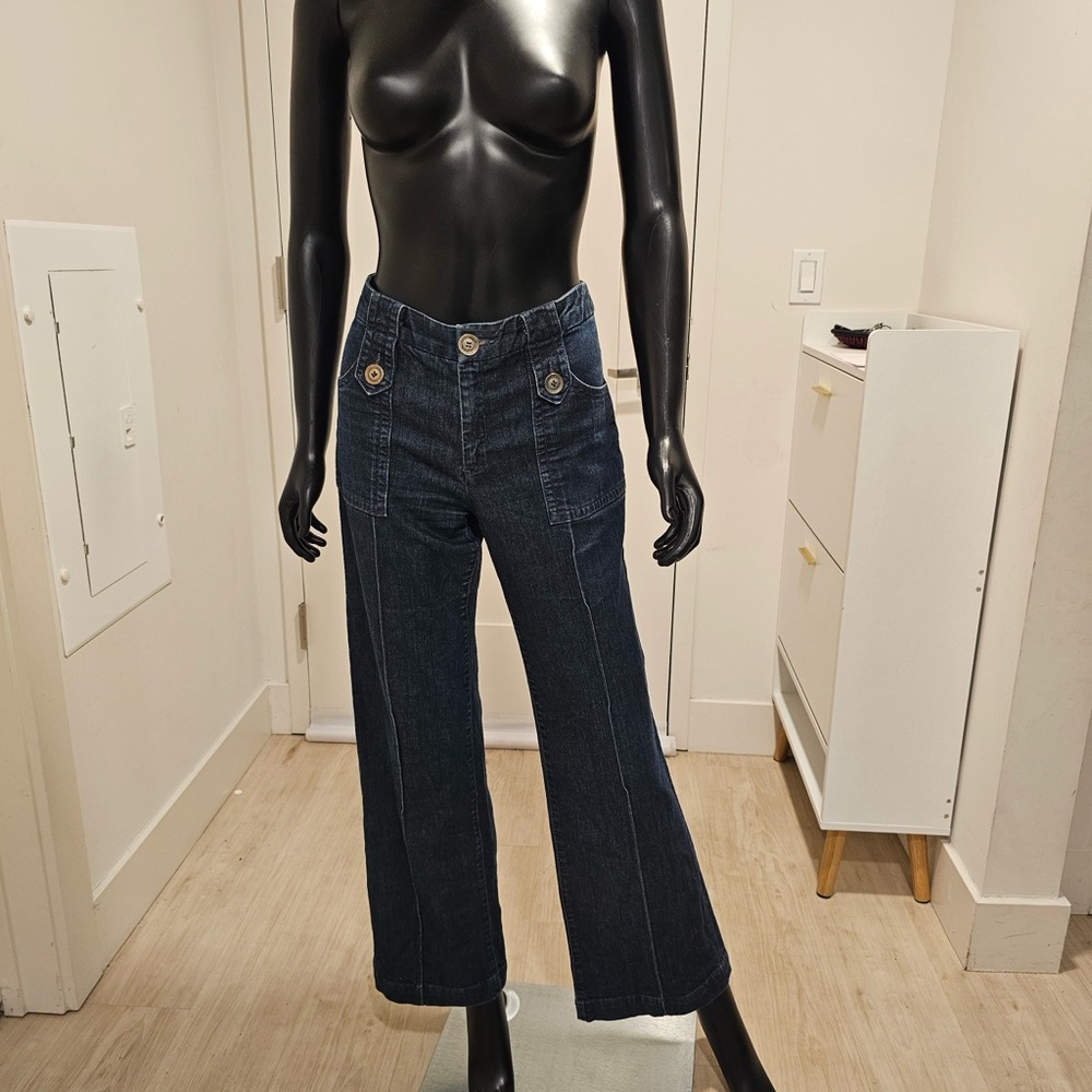 Goldsign Blue Flare Wide Leg Jeans